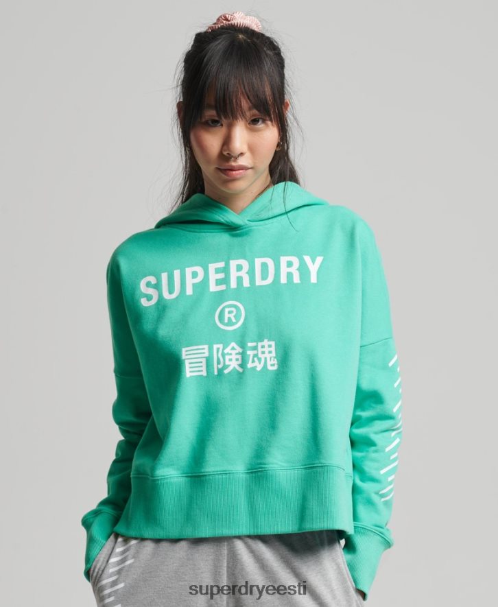 Superdry naised sport crop box hoodie B2LT45978 Riietus roheline