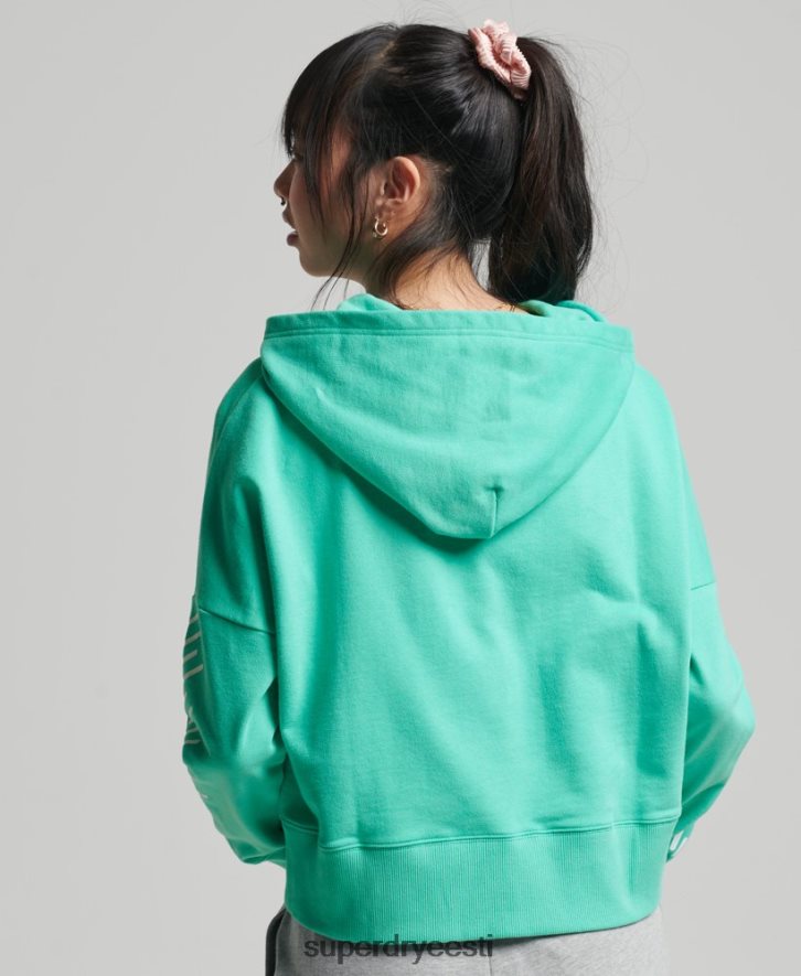 Superdry naised sport crop box hoodie B2LT45978 Riietus roheline