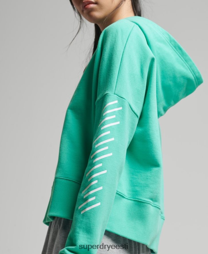Superdry naised sport crop box hoodie B2LT45978 Riietus roheline