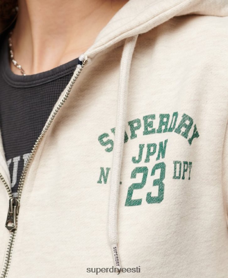 Superdry naised sportlik crop tõmblukuga kapuuts B2LT42027 Riietus beež