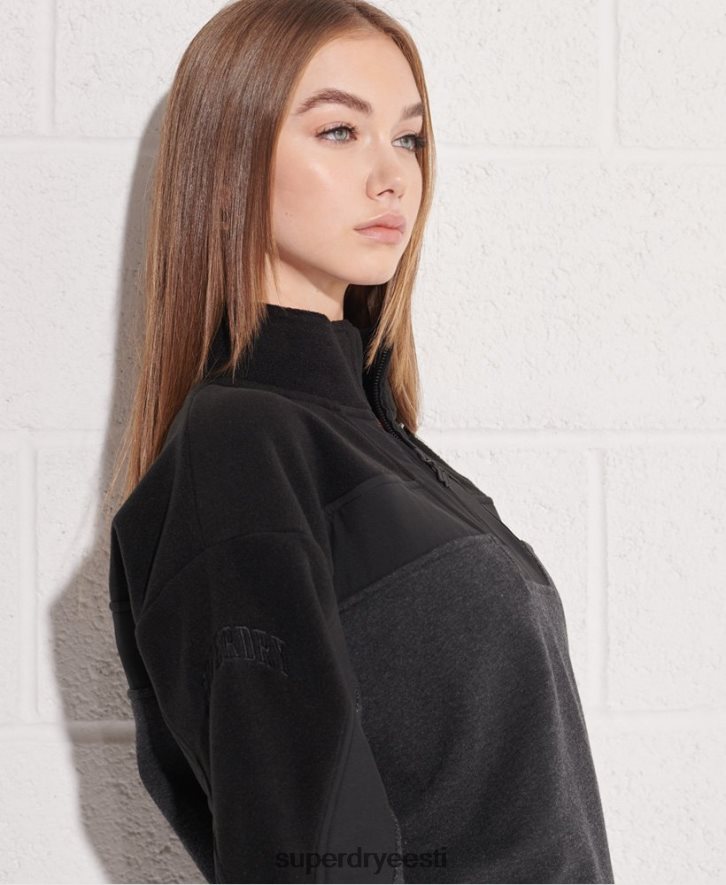 Superdry naised sportlik dolmani 1/4 lukuga dressipluus B2LT43492 Riietus must