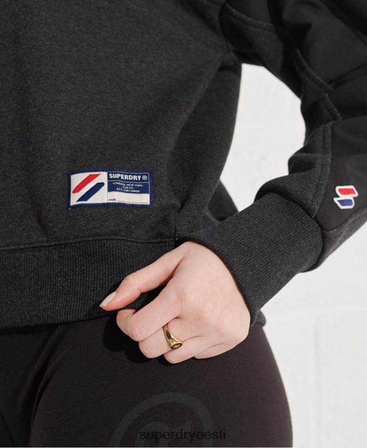 Superdry naised sportlik dolmani 1/4 lukuga dressipluus B2LT43492 Riietus must