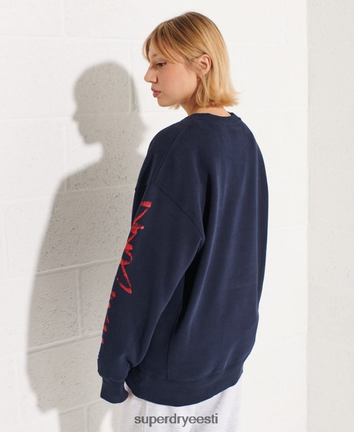 Superdry naised strikeout ülisuur meeskonna dressipluus B2LT45832 Riietus merevägi