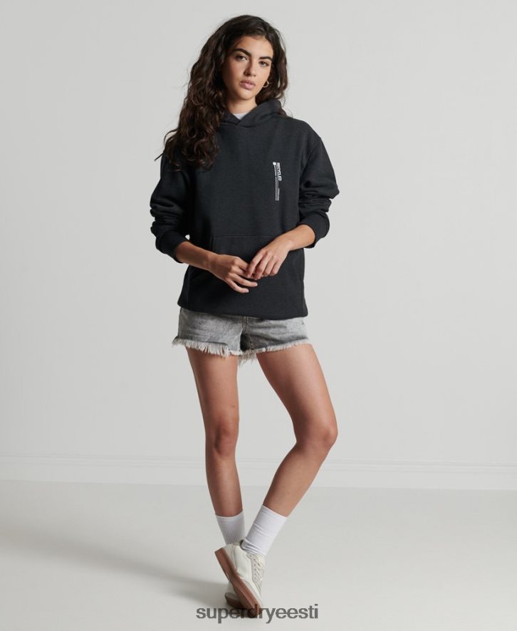 Superdry naised taaskasutatud mikro küljega kapuuts B2LT45974 Riietus must