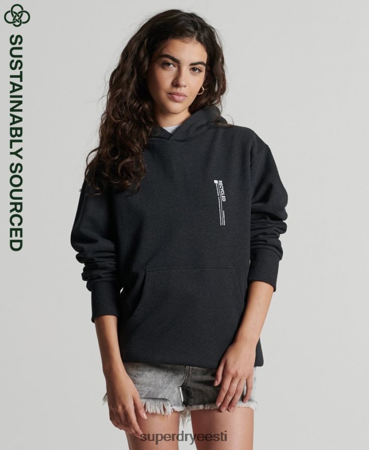 Superdry naised taaskasutatud mikro küljega kapuuts B2LT45974 Riietus must