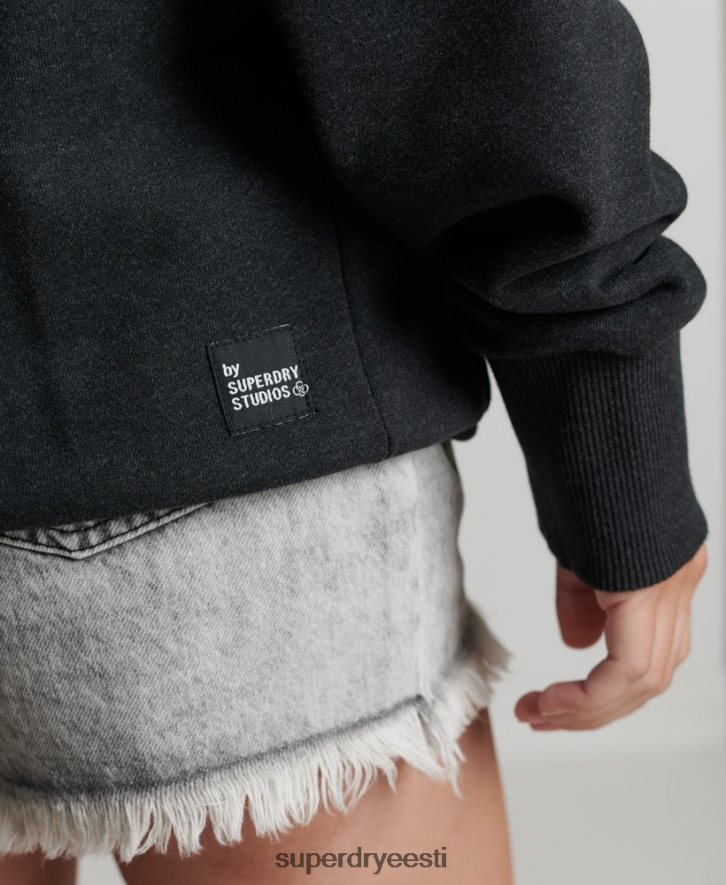 Superdry naised taaskasutatud mikro küljega kapuuts B2LT45974 Riietus must