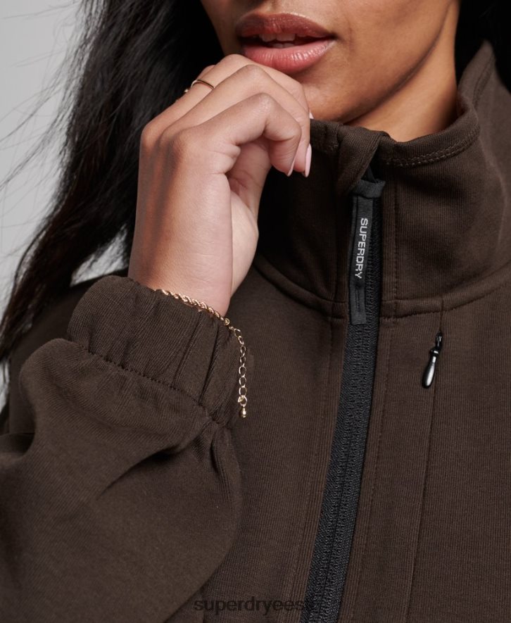 Superdry naised tech batwing pool lukuga dressipluus B2LT43364 Riietus pruun