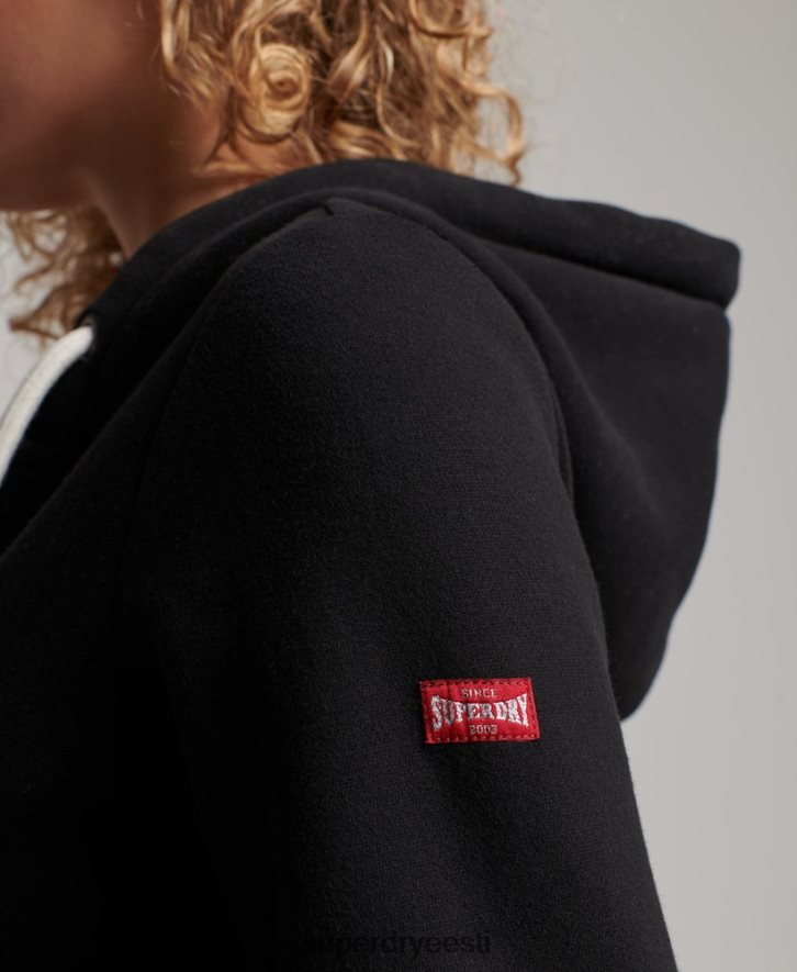 Superdry naised vanaaegne stsenaariumiga kollegiaalne lukuga kapuuts B2LT42293 Riietus must