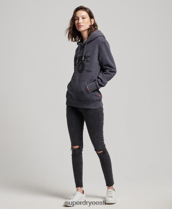 Superdry naised vintage kaubapoe kapuuts B2LT43367 Riietus must