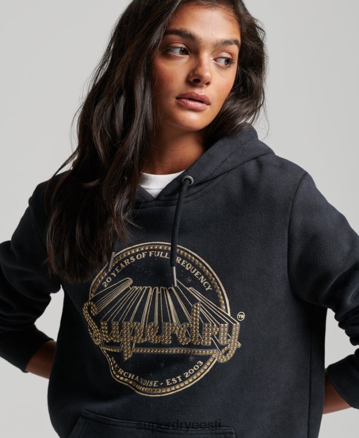 Superdry naised vintage kaubapoe kapuuts B2LT43368 Riietus must