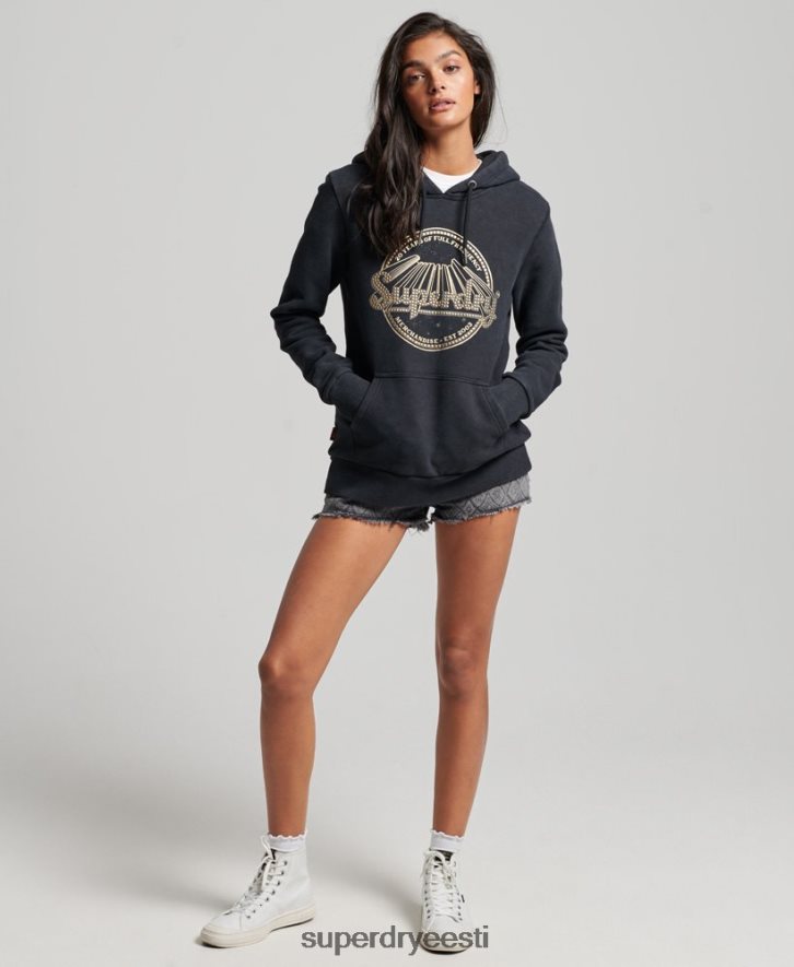 Superdry naised vintage kaubapoe kapuuts B2LT43368 Riietus must