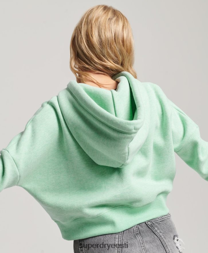 Superdry naised vintage logoga crop hoodie B2LT43319 Riietus roheline