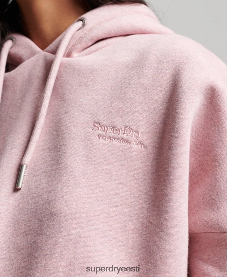 Superdry naised vintage logoga crop hoodie B2LT43430 Riietus roosa