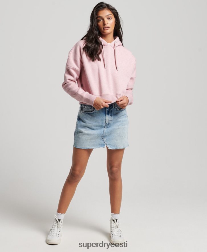Superdry naised vintage logoga crop hoodie B2LT43430 Riietus roosa