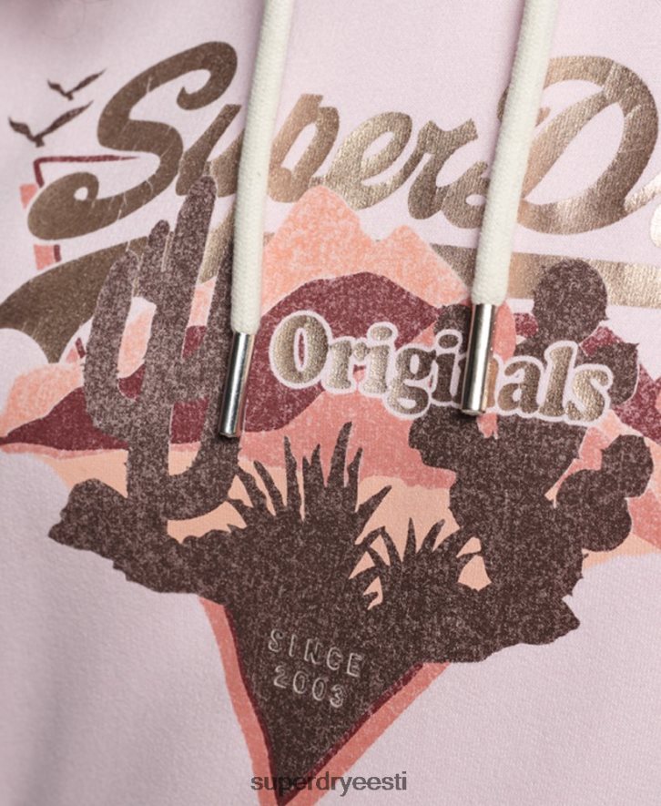 Superdry naised vintage logoga jutustav kapuuts B2LT42219 Riietus roosa