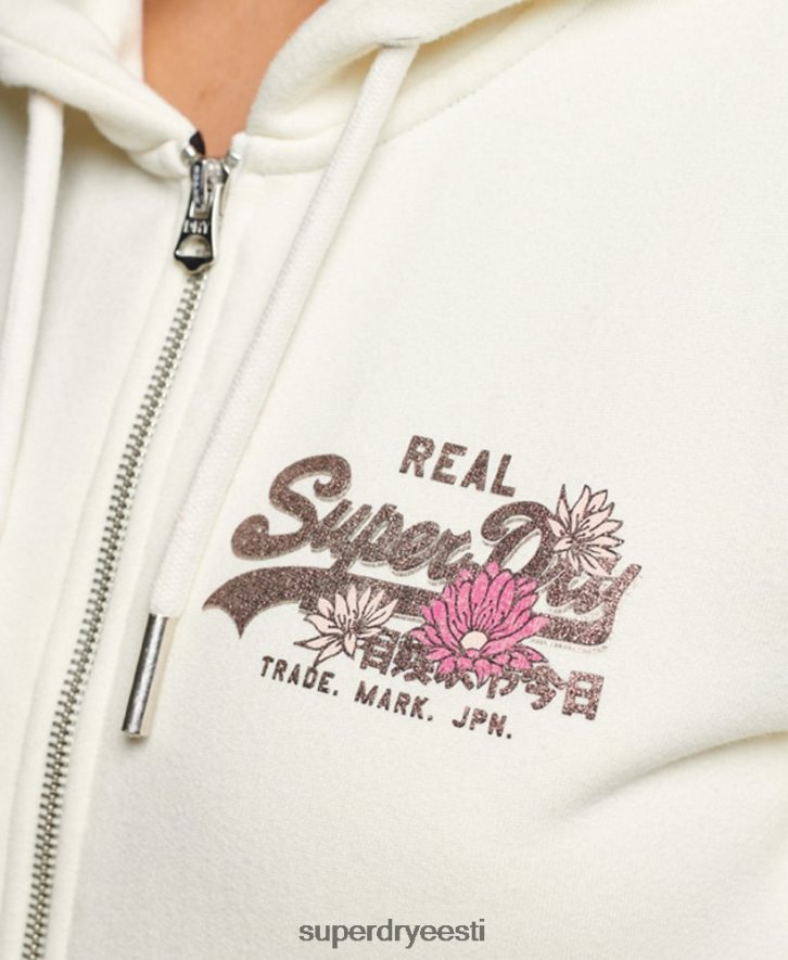 Superdry naised vintage logoga jutustav lukuga kapuuts B2LT42282 Riietus helehall
