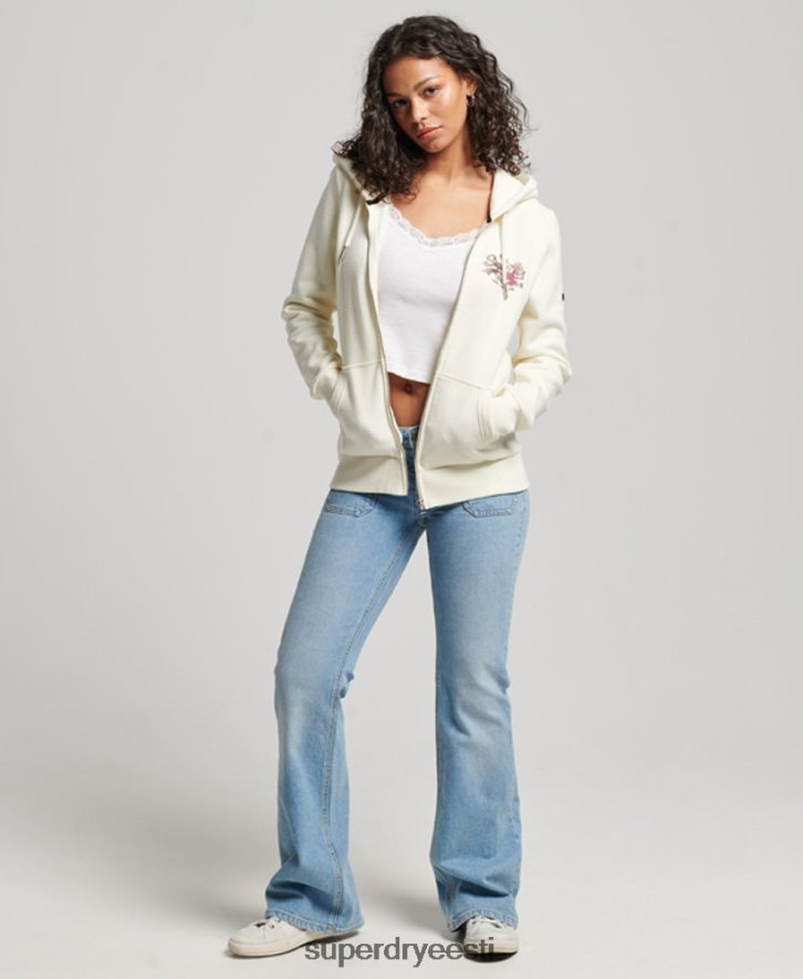 Superdry naised vintage logoga jutustav lukuga kapuuts B2LT42282 Riietus helehall