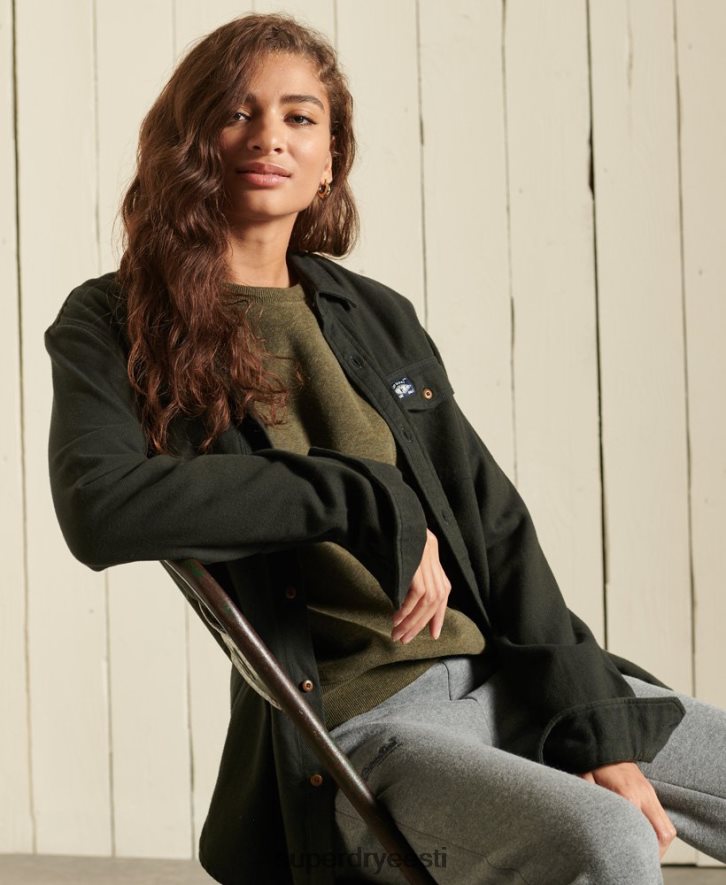 Superdry naised vintage logoga meeskonna dressipluus B2LT43478 Riietus khaki