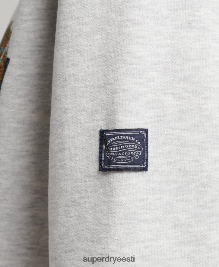 Superdry naised vintage logoga narratiivne rhinestone meeskonna dressipluus B2LT45982 Riietus helehall