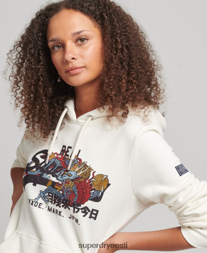 Superdry naised vintage logoga narratiivne strassikivist kapuuts B2LT46083 Riietus kreem