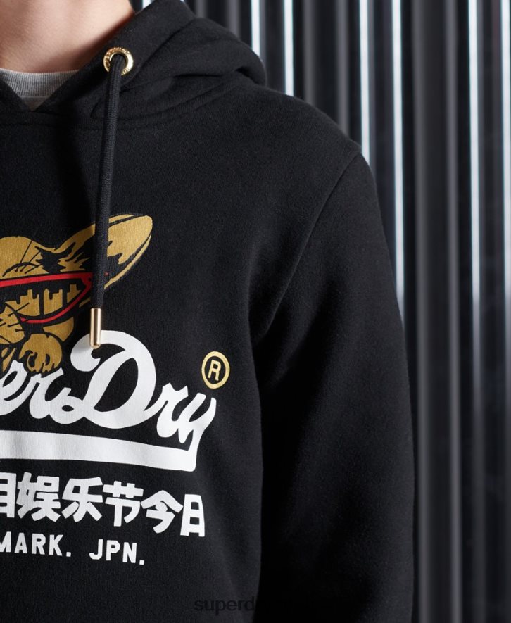 Superdry naised vintage logoga nyc fotokapuuts B2LT43503 Riietus must