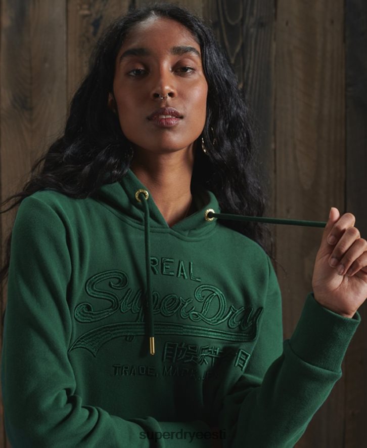 Superdry naised vintage logoga tonaalne tikitud kapuuts B2LT46183 Riietus roheline