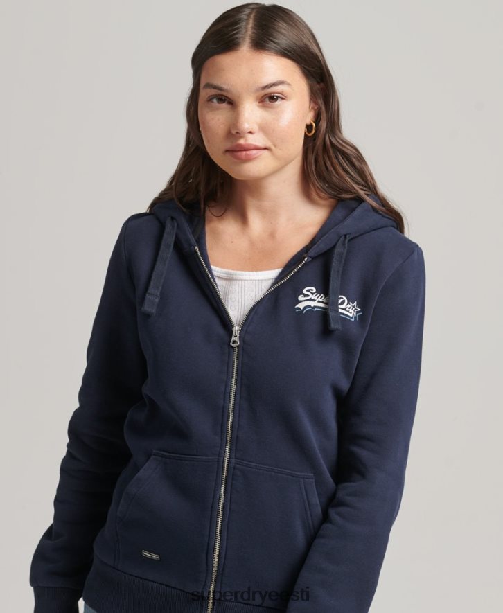 Superdry naised vintage logoga vikerkaare lukuga kapuuts B2LT46155 Riietus merevägi