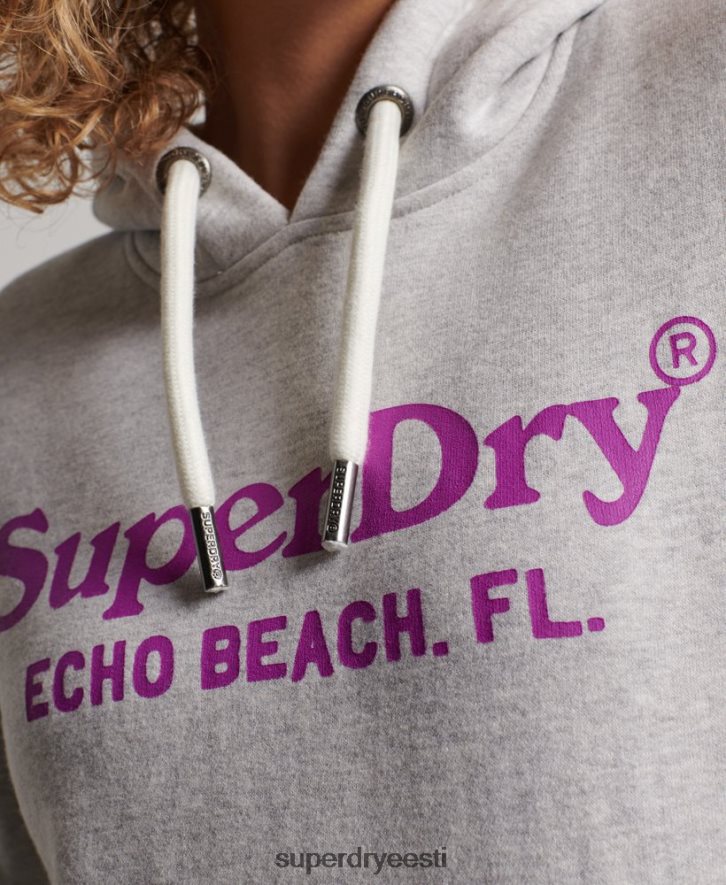 Superdry naised vintage ürituse hoodie B2LT42314 Riietus helehall