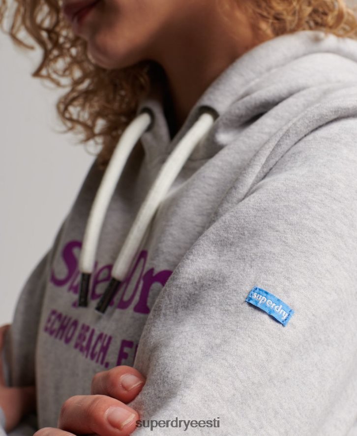 Superdry naised vintage ürituse hoodie B2LT42314 Riietus helehall