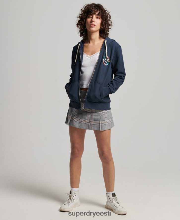 Superdry naised vintage vikerkaare lukuga kapuuts B2LT42242 Riietus merevägi