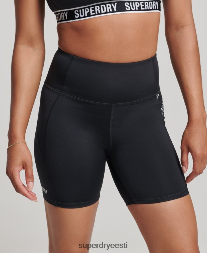 Superdry naised 6-tollised kitsad lühikesed püksid B2LT43134 Riietus must