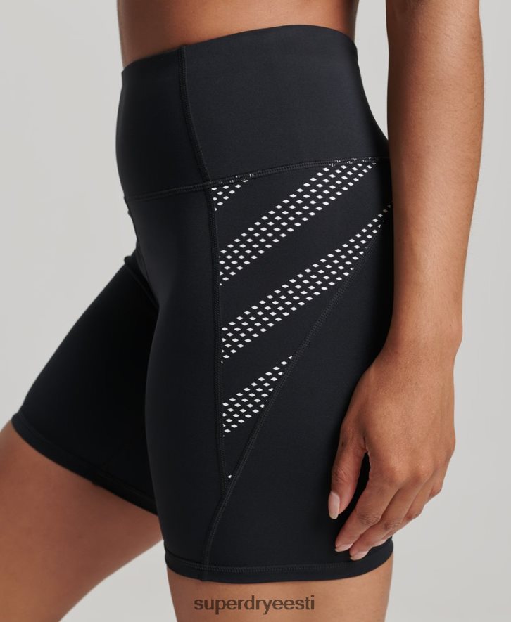 Superdry naised 6-tollised kitsad lühikesed püksid B2LT43134 Riietus must