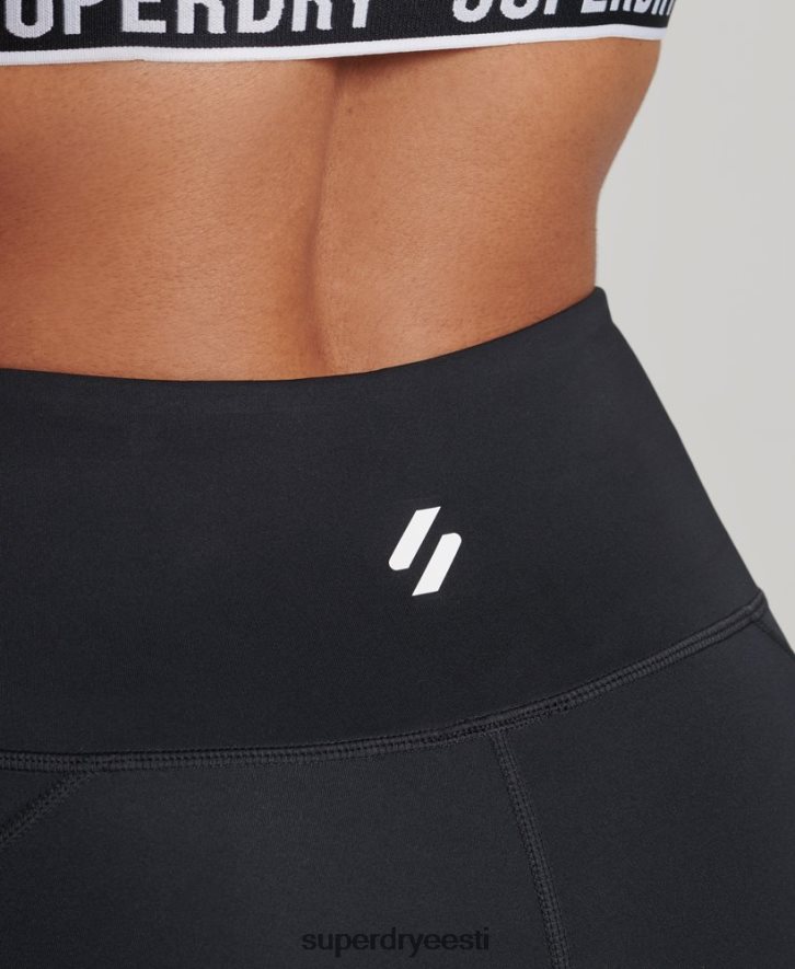 Superdry naised 6-tollised kitsad lühikesed püksid B2LT43134 Riietus must