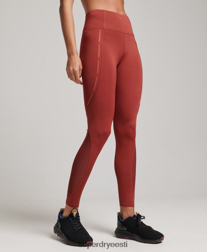 Superdry naised aktiivsest võrgust täispikad liibuvad retuusid B2LT44052 Riietus pruun