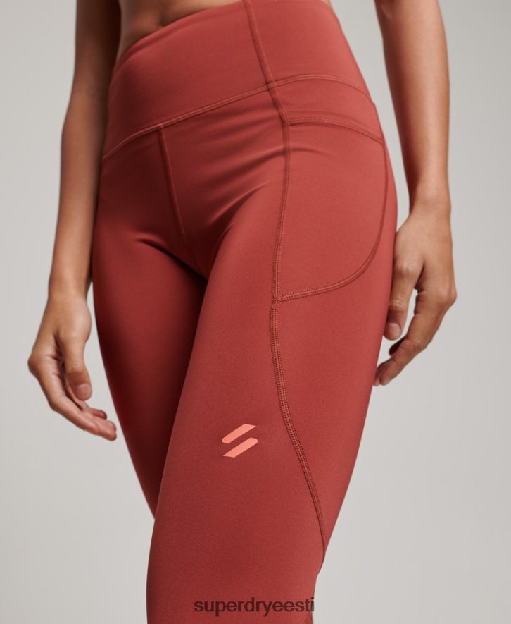 Superdry naised aktiivsest võrgust täispikad liibuvad retuusid B2LT44052 Riietus pruun