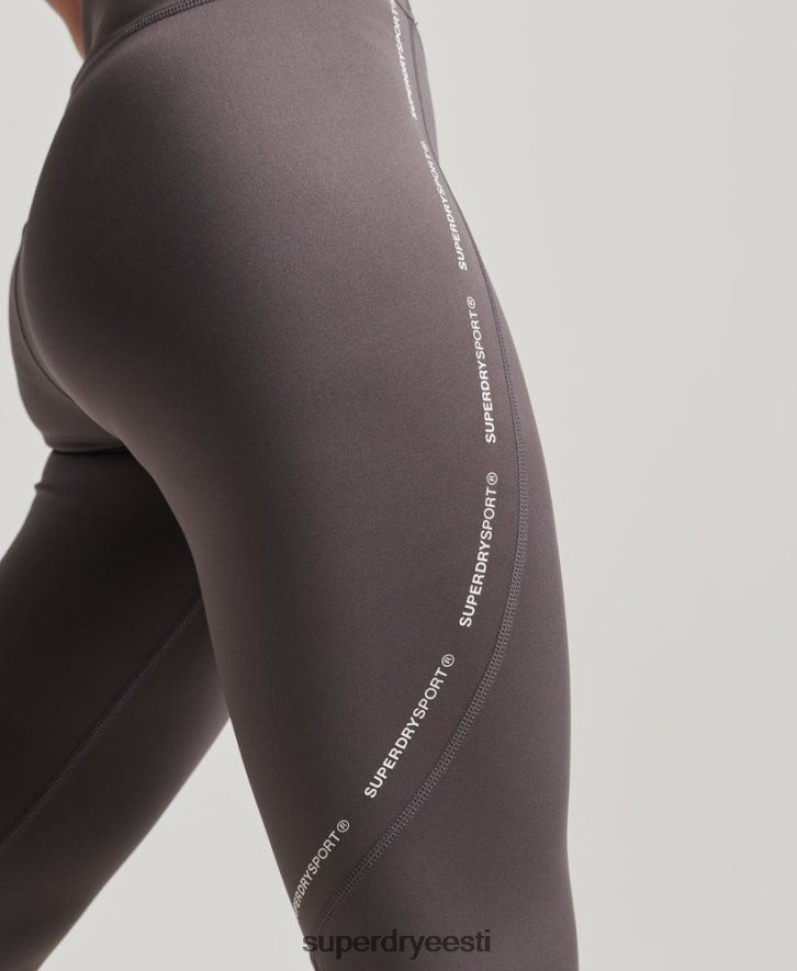 Superdry naised aktiivsest võrgust täispikad liibuvad retuusid B2LT44073 Riietus hall