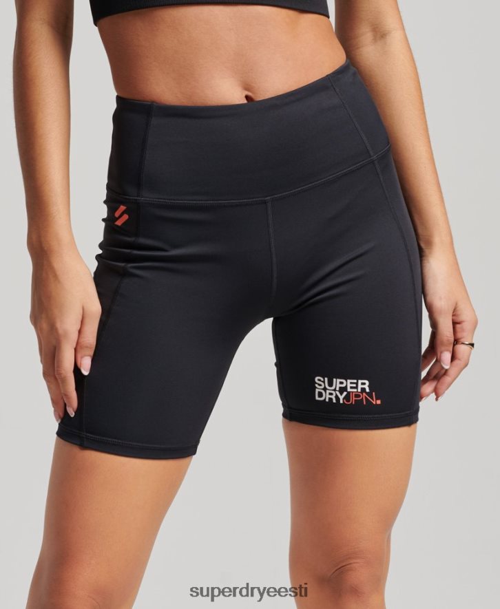 Superdry naised core 6 tolli kitsad lühikesed püksid B2LT43126 Riietus must