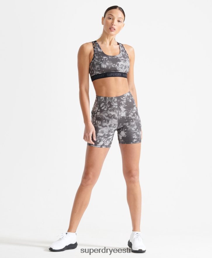 Superdry naised jookse kitsad lühikesed püksid B2LT46343 Riietus hall