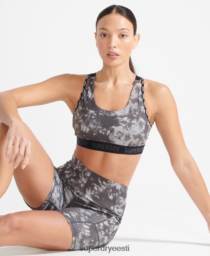 Superdry naised jookse kitsad lühikesed püksid B2LT46343 Riietus hall