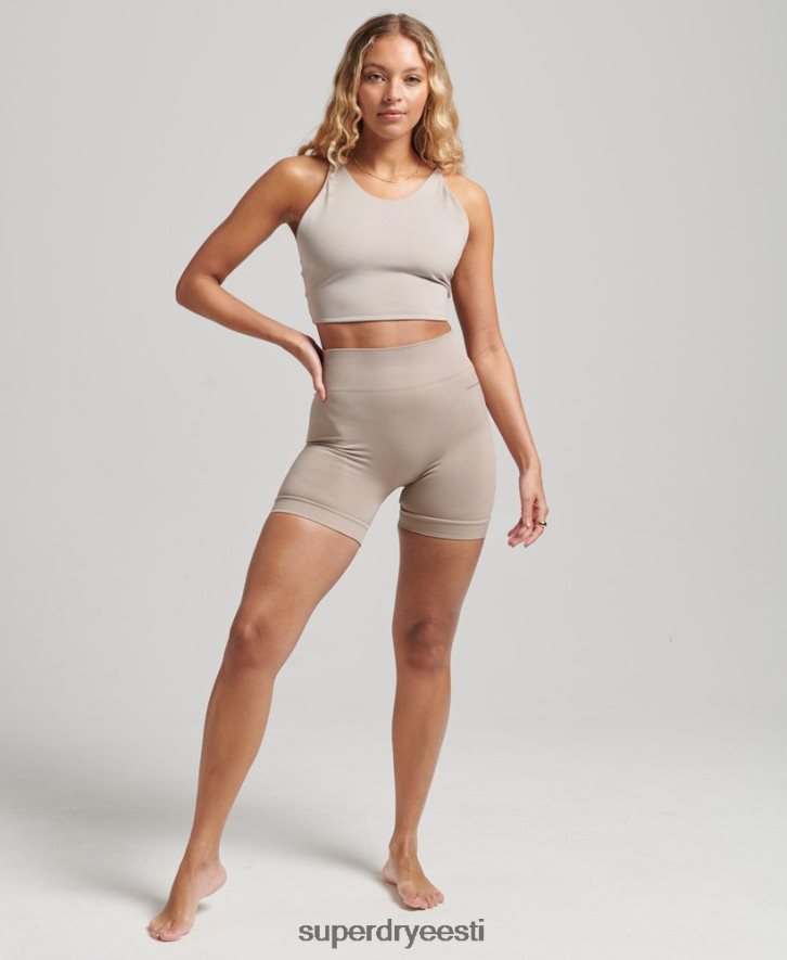Superdry naised õmblusteta kitsad lühikesed püksid B2LT46314 Riietus helehall