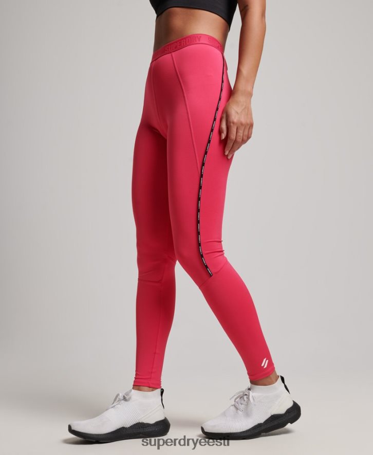 Superdry naised rongi kaubamärgiga elastsed säärised B2LT44059 Riietus roosa