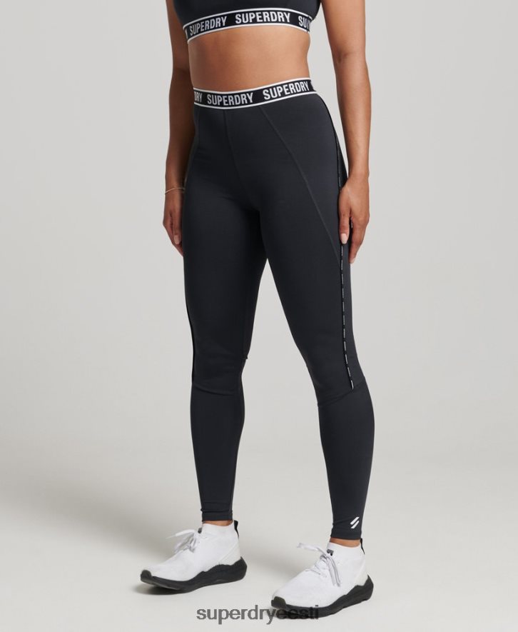 Superdry naised rongi kaubamärgiga elastsed säärised B2LT44086 Riietus must