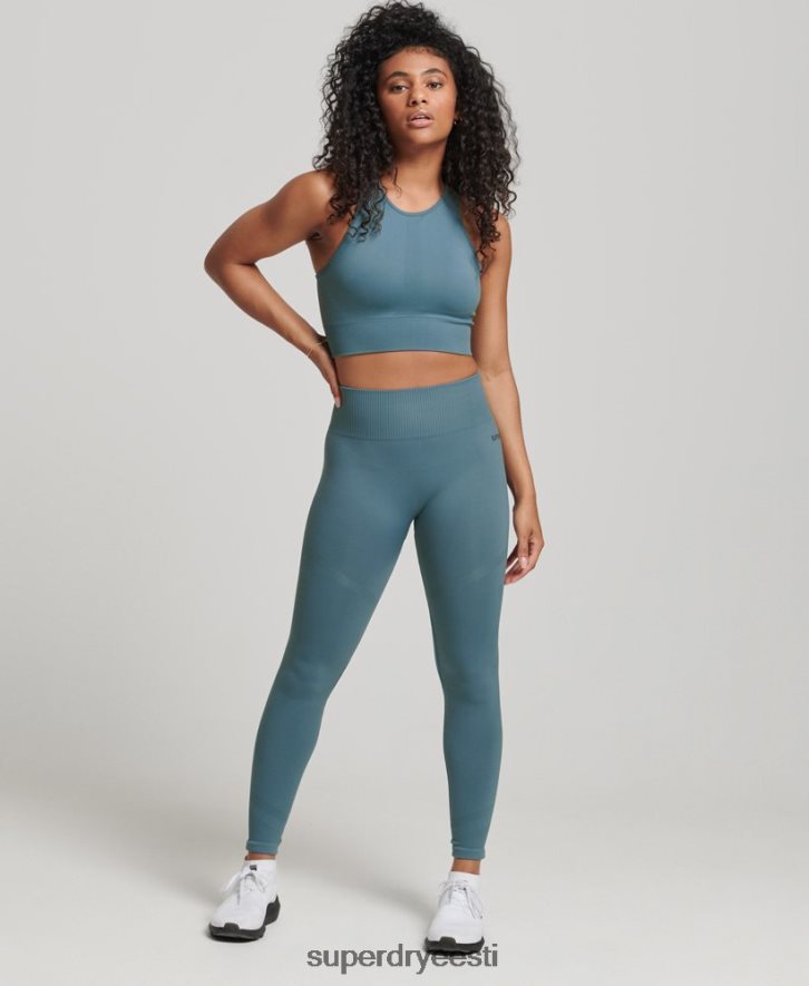 Superdry naised südamiku õmblusteta sukkpüksid B2LT44064 Riietus sinine