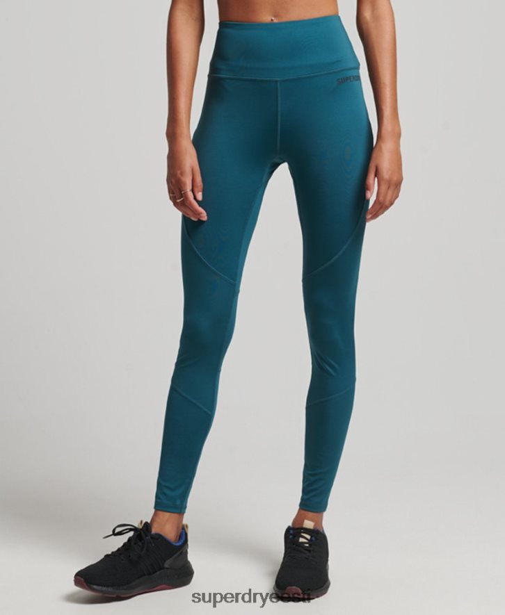Superdry naised südamiku täispikkuses retuusid B2LT44066 Riietus türkiissinine
