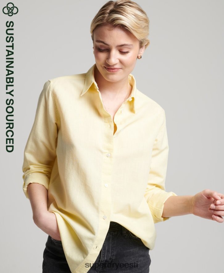Superdry naised linane poiss-sõbra särk B2LT46524 Riietus kollane