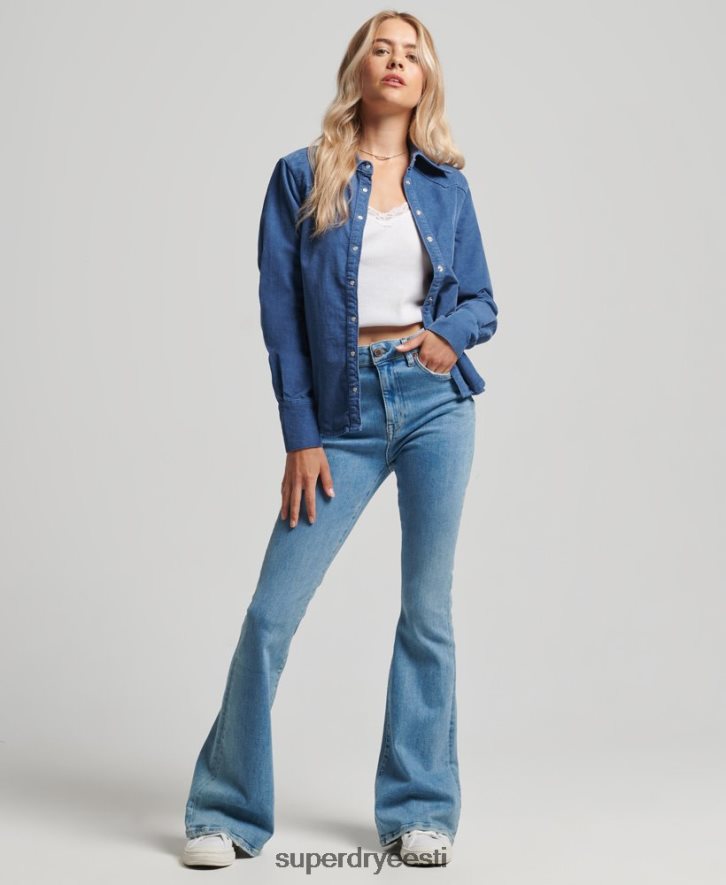 Superdry naised nöörist lääne särk B2LT43011 Riietus sinine