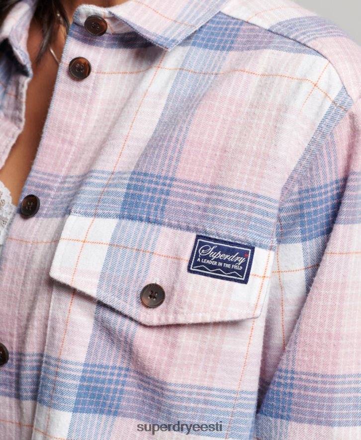 Superdry naised vintage check overshirt B2LT41958 Riietus roosa