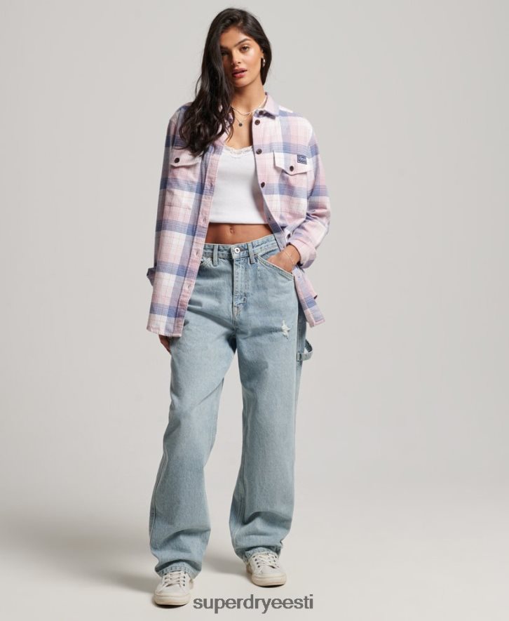 Superdry naised vintage check overshirt B2LT41958 Riietus roosa