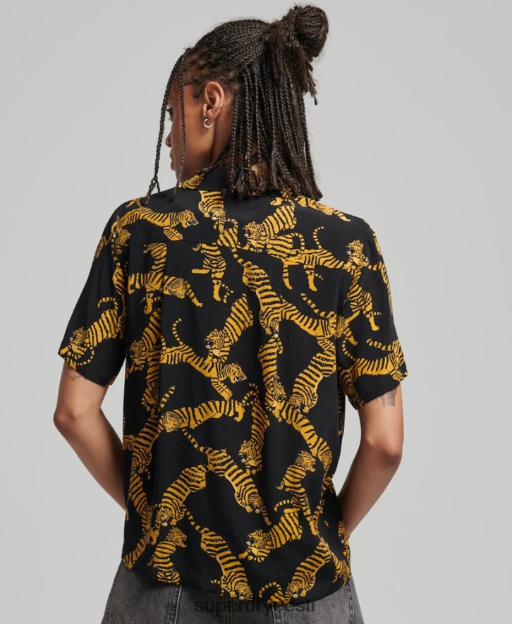 Superdry naised vintage revere särk B2LT43035 Riietus must