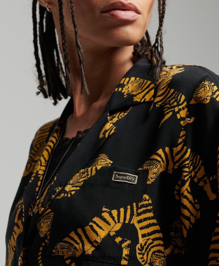 Superdry naised vintage revere särk B2LT43035 Riietus must